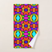 Motif Répété Géométrique Patchwork Couleurs Arc-en (Serviette à main)