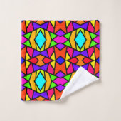 Motif Répété Géométrique Patchwork Couleurs Arc-en (Gant de toilette)