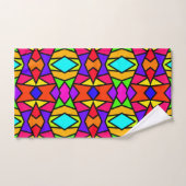 Motif Répété Géométrique Patchwork Couleurs Arc-en (Serviette à main)