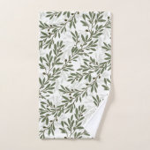 Motif Répétitif de Branche d'Olivier Vert (Serviette à main)