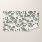 Motif Répétitif de Branche d'Olivier Vert (Serviette à main)