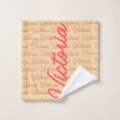 Motif répétitif du nom Victoria (Gant de toilette)