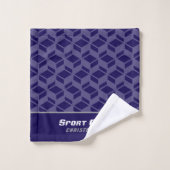 Motif répétitif moderne bleu foncé (Gant de toilette)