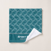Motif répétitif moderne sarcelle foncé (Gant de toilette)