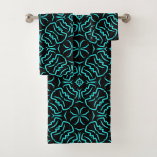 Motif Répétitif Sans Couture En Turquoise Sur Fond
