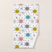 Motif rétro atomique en explosion d'étoile (Serviette à main)