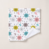 Motif rétro atomique en explosion d'étoile (Gant de toilette)