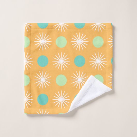 Motif rétro Boho orange clair (Gant de toilette)