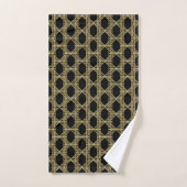 Motif rétro chic diamant Art déco noir doré (Serviette à main)