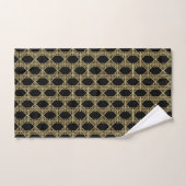 Motif rétro chic diamant Art déco noir doré (Serviette à main)