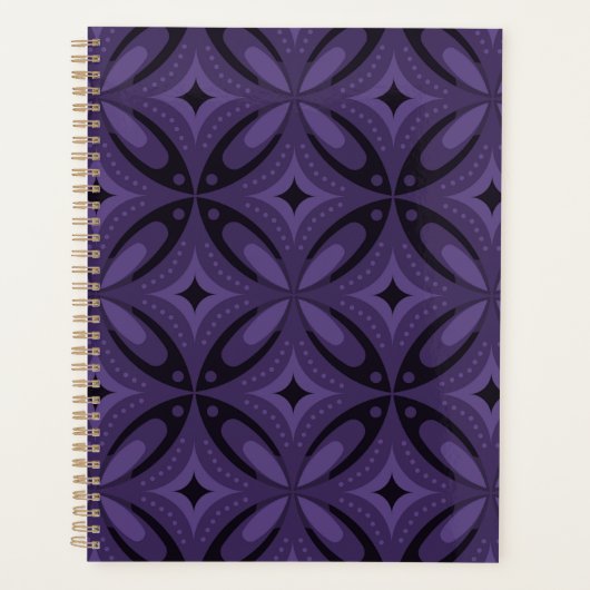 Motif Rétro de Couleur Violet Foncé (Devant)