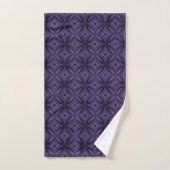 Motif Rétro de Couleur Violet Foncé (Serviette à main)