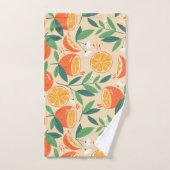 Motif rétro de fruits d'agrumes orange (Serviette à main)
