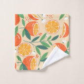 Motif rétro de fruits d'agrumes orange (Gant de toilette)