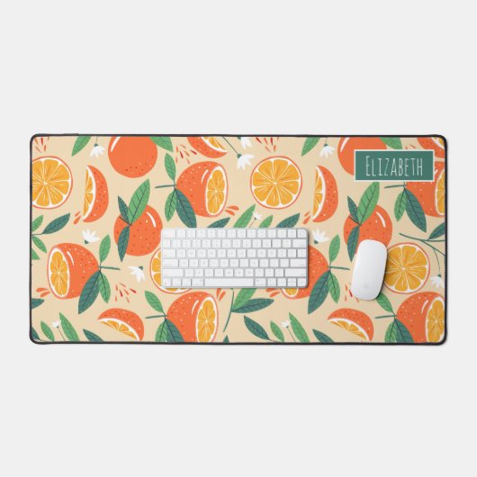 Motif rétro de fruits d'agrumes orange (Clavier et souris)