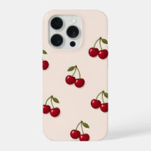 Motif Rétro de Fruits de Cerise Rouge