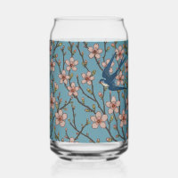 Motif rétro de l'hirondelle florale bleue par Walt