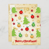 Motif rétro de Noël, carte postale (Devant / Derrière)