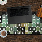 Motif rétro gris noir Turquoise personnalisé