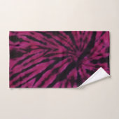 Motif Rétro Hippie Violet Rose Noir Tie-Dye (Serviette à main)