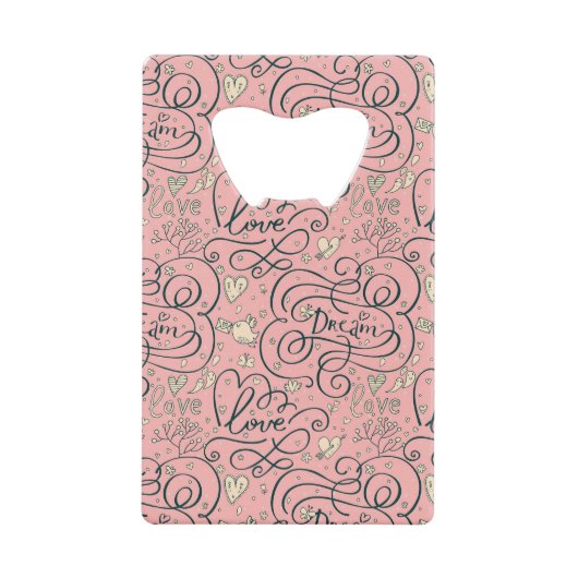 Motif romantique avec des coeurs et des oiseaux (Devant)