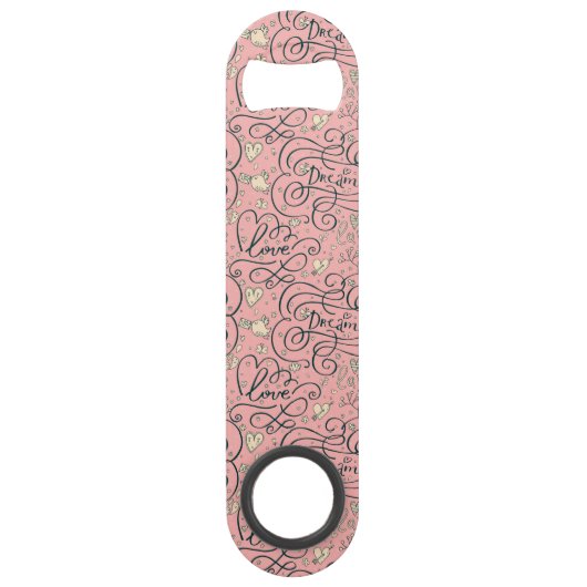 Motif romantique avec des coeurs et des oiseaux (Devant)