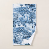 motif romantique en carrelage bleu portugais (Serviette à main)