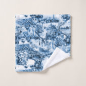 motif romantique en carrelage bleu portugais (Gant de toilette)