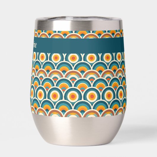 Motif rond bleu orange Boho (Arrière)