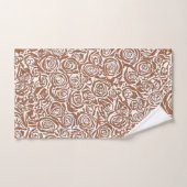 Motif Rose Abstrait moderne, Taupe Tan et Blanc (Serviette à main)
