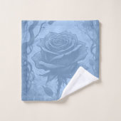 Motif Rose bleu (Gant de toilette)