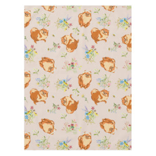 Motif rose Chien de Poméranie Florale Nappe