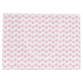 Motif rose-clair de coeur sur le grand sac blanc (Dos)