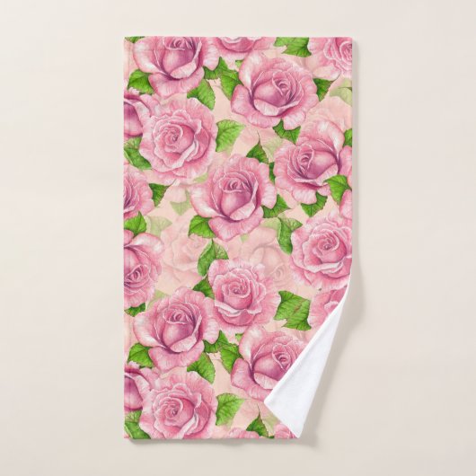 Motif rose d'aquarelle rose (Serviette à main)