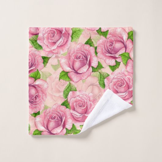 Motif rose d'aquarelle rose (Gant de toilette)