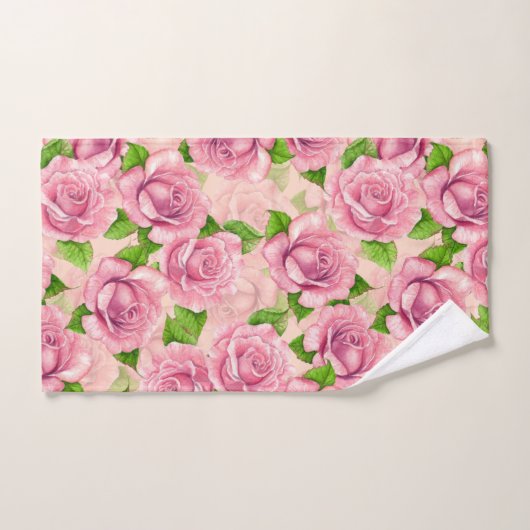 Motif rose d'aquarelle rose (Serviette à main)