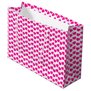 Motif rose de coeur sur le grand sac blanc de
