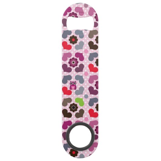 motif rose de fleurs et de hiboux (Devant)