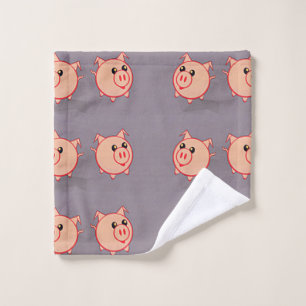 Motif rose de porcs sur le gris