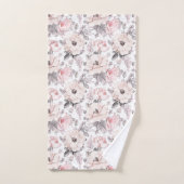 Motif rose et gris classique (Serviette à main)