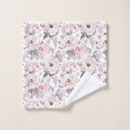 Motif rose et gris classique (Gant de toilette)