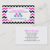 Motif rose et noir de Chevron : Carte de visite de (Devant / Derrière)