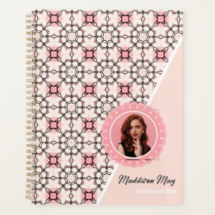 Motif rose et noir de luxe avec photo Social