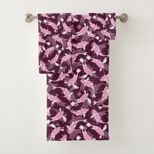 Motif rose et violet - Koi Fish (En situation)