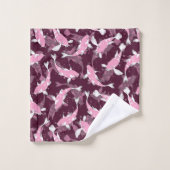Motif rose et violet - Koi Fish (Gant de toilette)