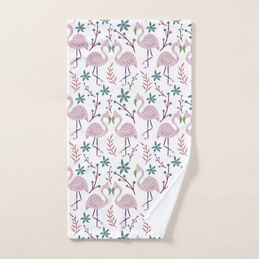 Motif rose flamingo sans couture sur arrière - pla (Serviette à main)