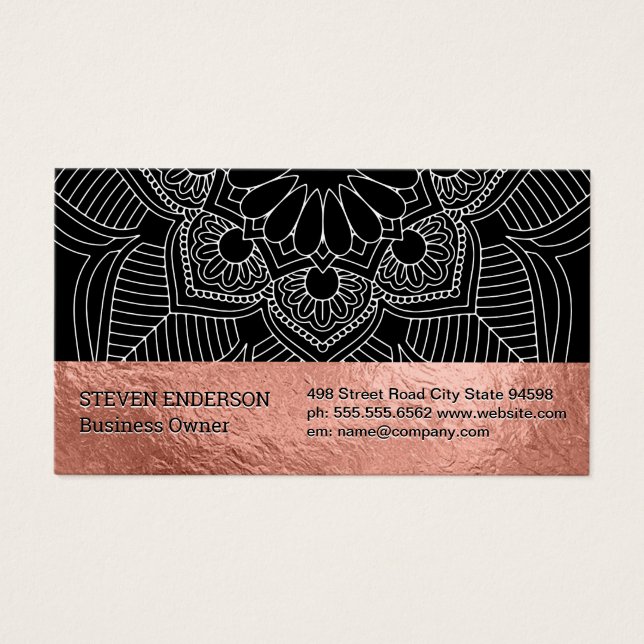 Motif rose Gold Foil et Damask (Devant)