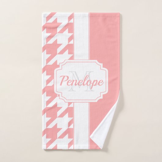Motif rose Houndstooth (Serviette à main)