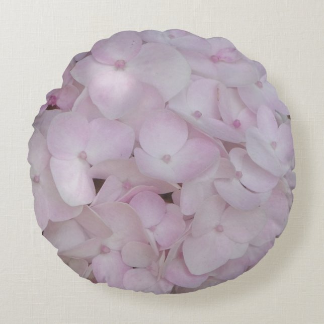 Motif rose Hydrangea Coussin rond (Devant)