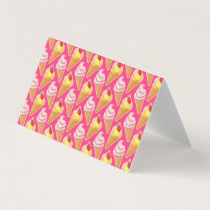 Motif rose Kawaii avec carte de crème glacée aux f